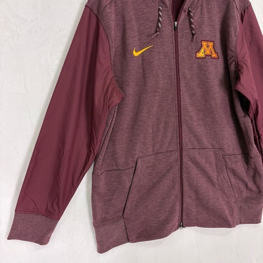 Nike Dri-Fit Minnesota Gophers Maroon Hooded Zip Up Sweatshirt Men's XL - Picture 4 of 11